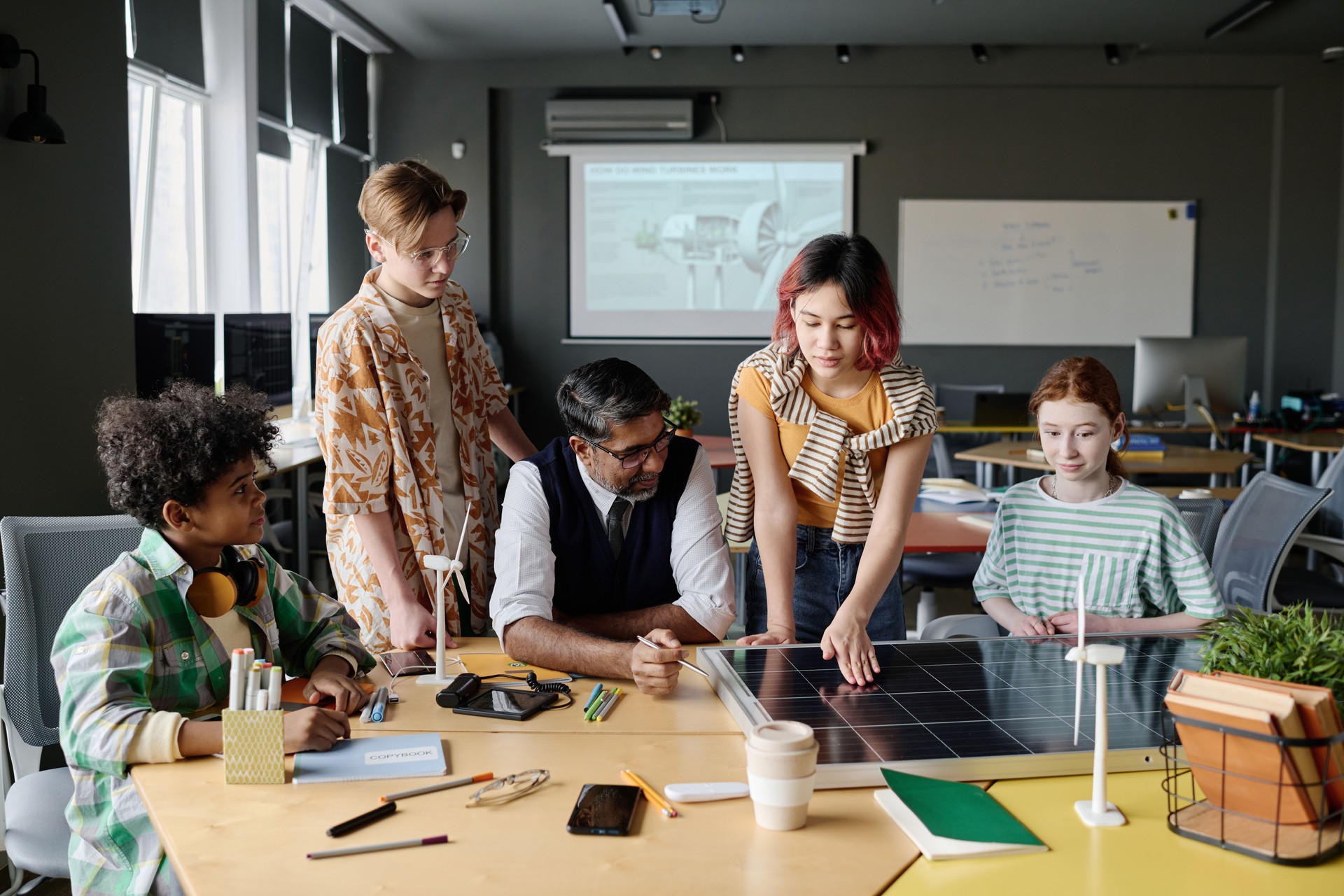 Teenagers Learning About Solar Energy